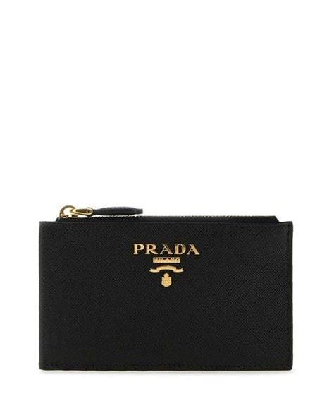 prada womens black wallet with red lining